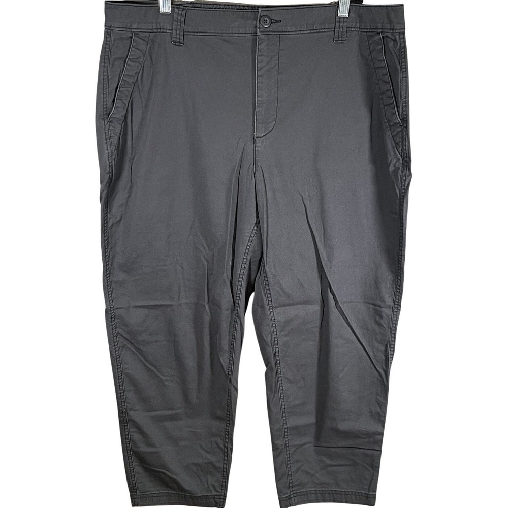 Old Navy OG Chino High-Rise Ankle Pants Women's XL Gray Elastic Waist Comfort‎